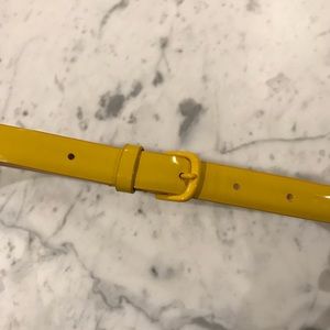 J Crew Patent Leather Yellow Belt XS